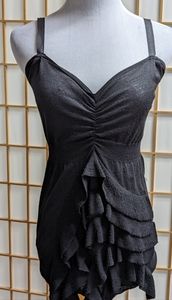 Prada Silk Knit Ruffle Top Sz Italy 40 fits XS/S